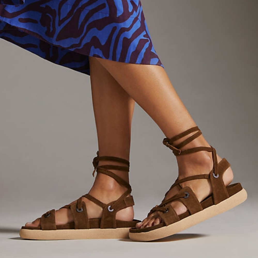 Anthropologie Tie-up Gladiator Sandals - brown